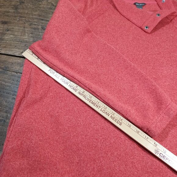 Eddie Bauer 2XL Sweatshirt Top Fleece Shirt Orange Pullover Snap Neck - Picture 7 of 9